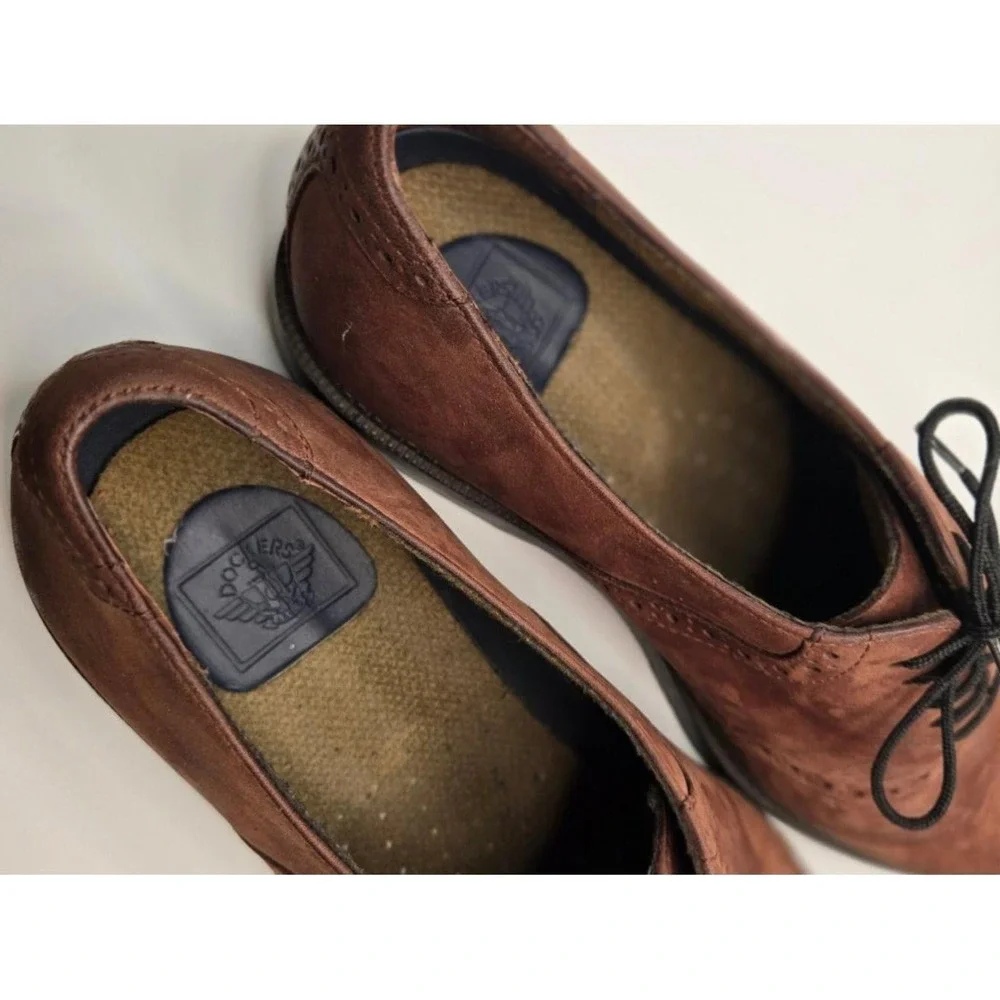 Dockers Oxford Shoes Mens 10.5M Brown Suede Brogue Lace Up Dress Casual (S6)